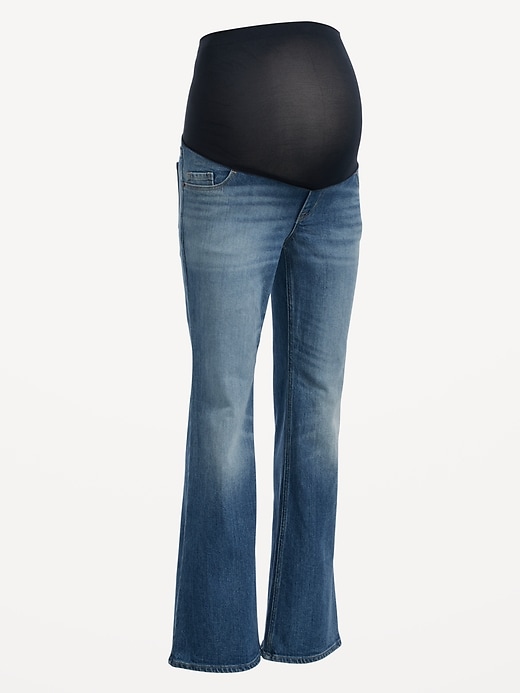 Image number 4 showing, Maternity Full-Panel Flare Jeans