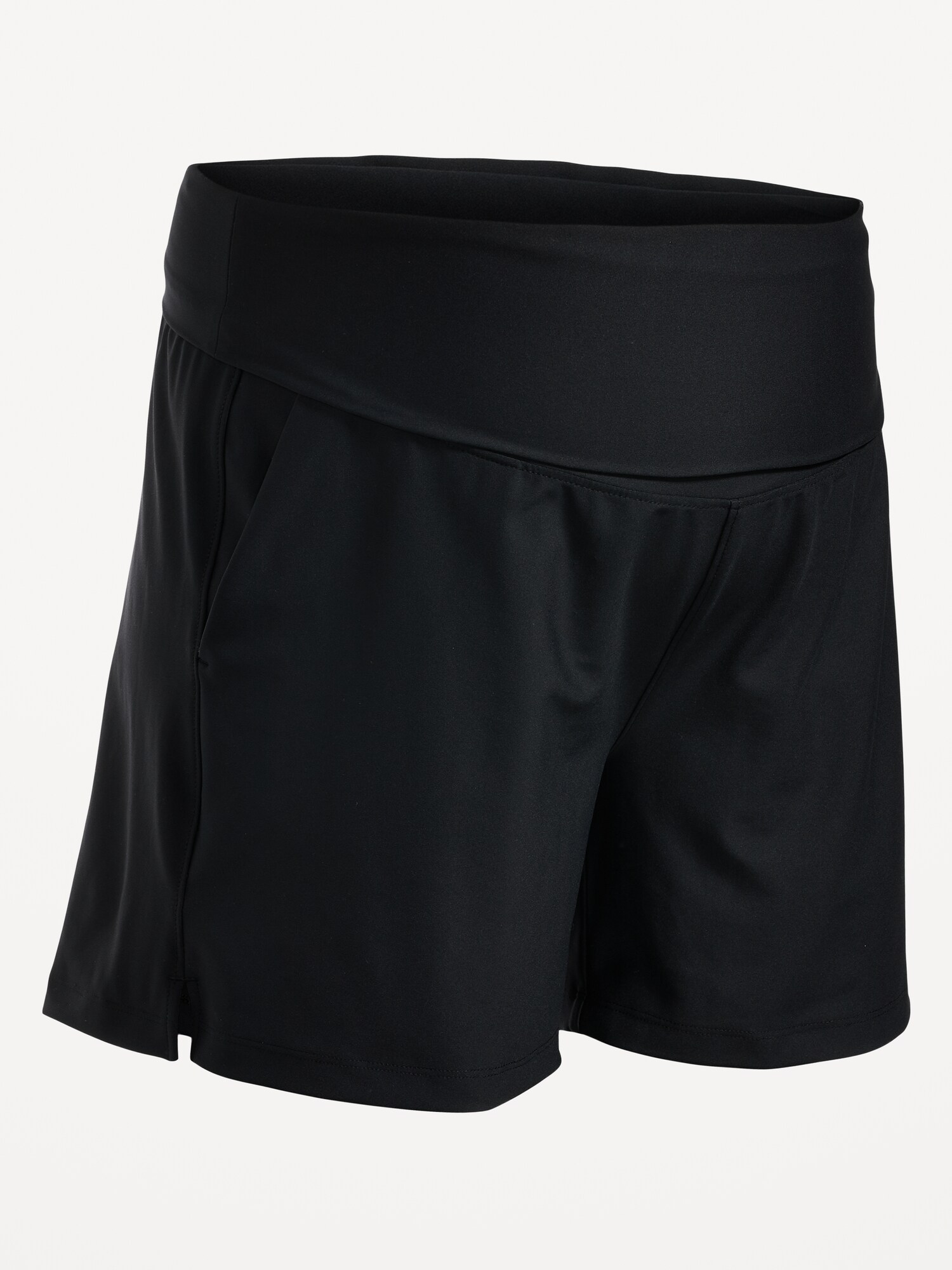 Женские шорты Old Navy Maternity Rollover-Waist PowerSoft Shorts -- 5-inch inseam, цвет: Чёрный — фото 4