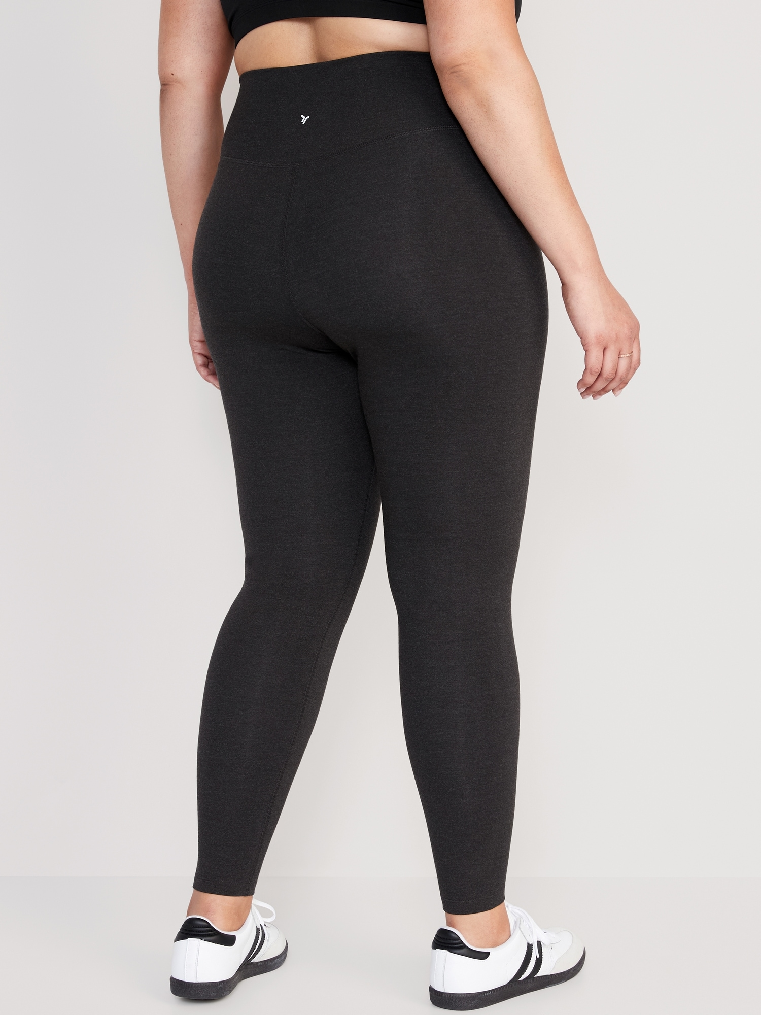 Women's Plus Size High Waist Stretchy Knot Front Solid Leggings
