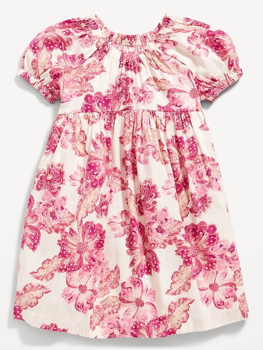 View large product image 1 of 3. Matching Puff-Sleeve Floral-Print Fit & Flare Dress for Toddler Girls