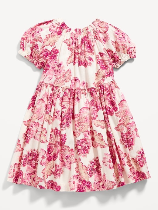 View large product image 2 of 3. Matching Puff-Sleeve Floral-Print Fit & Flare Dress for Toddler Girls
