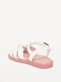 View large product image 3 of 4. Faux-Leather Platform Sandals for Toddler Girls