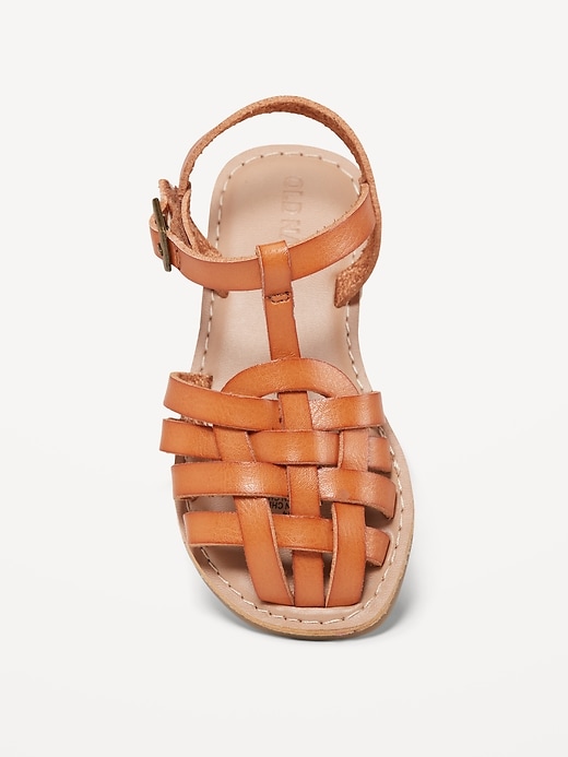 View large product image 2 of 4. Faux-Leather Fisherman Sandals for Toddler Girls