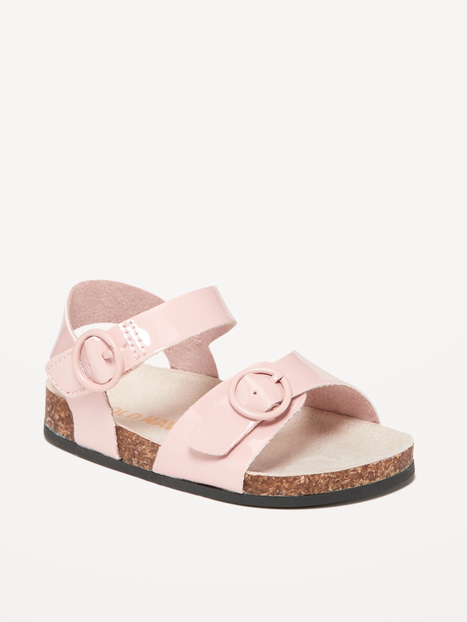 Old Navy Faux-Leather Double-Buckle Sandals for Baby pink. 1