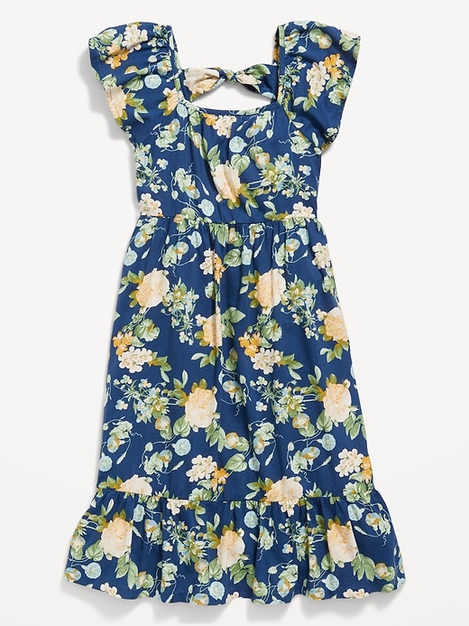 View large product image 2 of 4. Flutter-Sleeve Fit & Flare Midi Dress for Girls