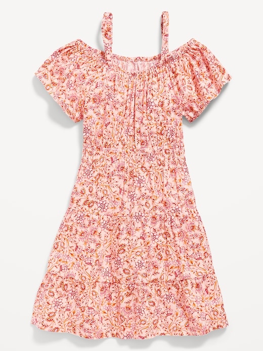 View large product image 2 of 3. Off-The-Shoulder Tiered Swing Dress for Girls