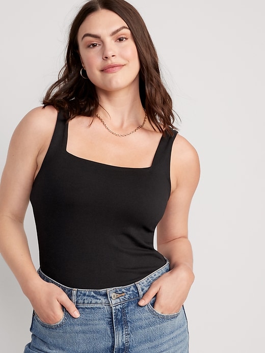 Image number 5 showing, Square-Neck Tank Top Bodysuit