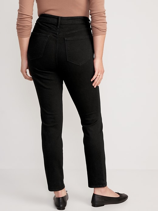 Image number 6 showing, High-Waisted Power Slim Straight Black Jeans for Women