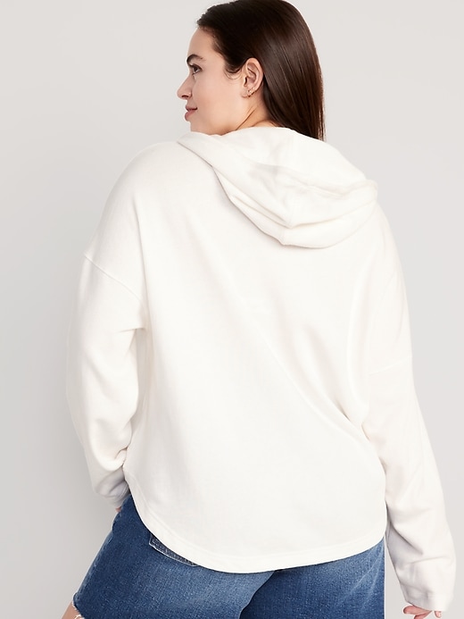 Image number 5 showing, Slouchy French-Terry Tunic Hoodie for Women