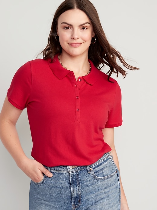 Image number 5 showing, Uniform Pique Polo Shirt for Women