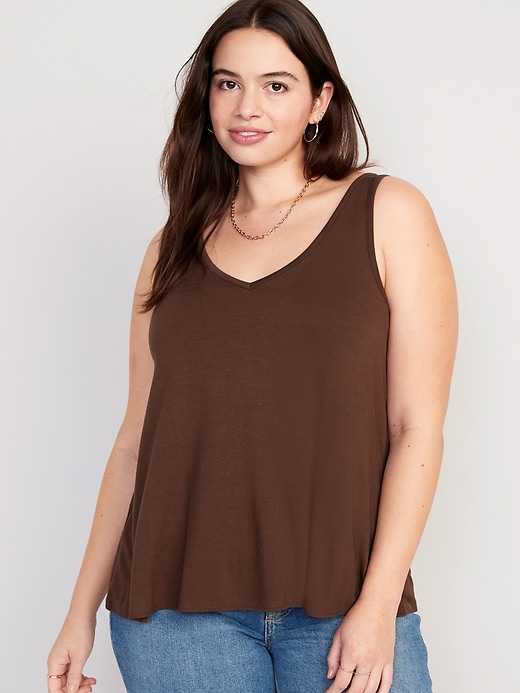 Image number 5 showing, Sleeveless Luxe V-Neck Swing T-Shirt