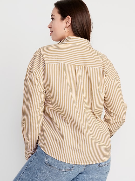 Image number 6 showing, Striped Cropped Utility Boyfriend Shirt