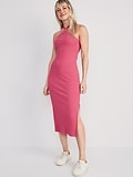 Old Navy Fitted Rib-Knit Halter Midi Dress for Women Deals