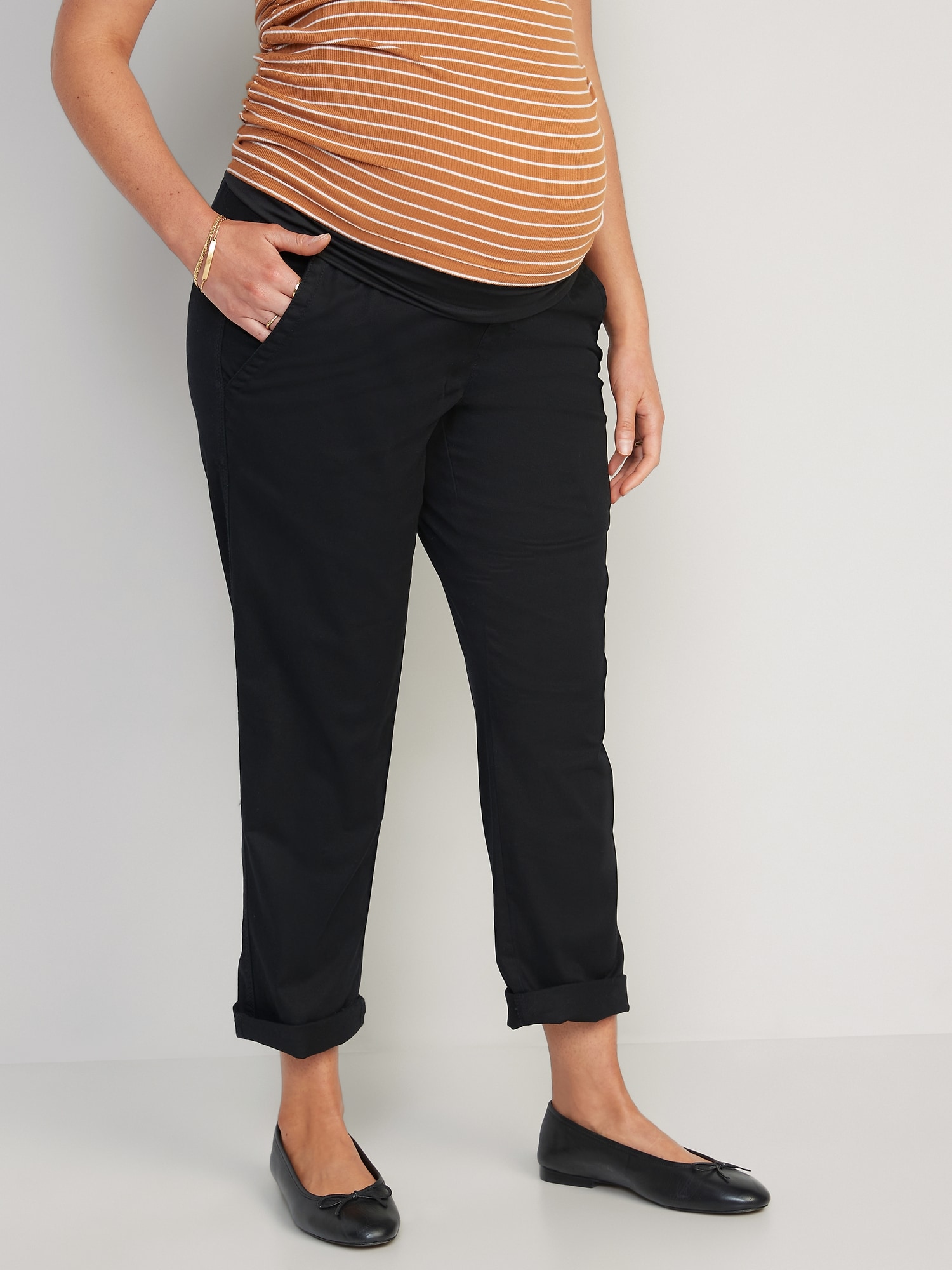 Maternity Rollover-Waist OGC Chino Pants