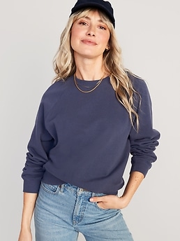 Vintage Garment-Dyed Crew-Neck Sweatshirt for Women