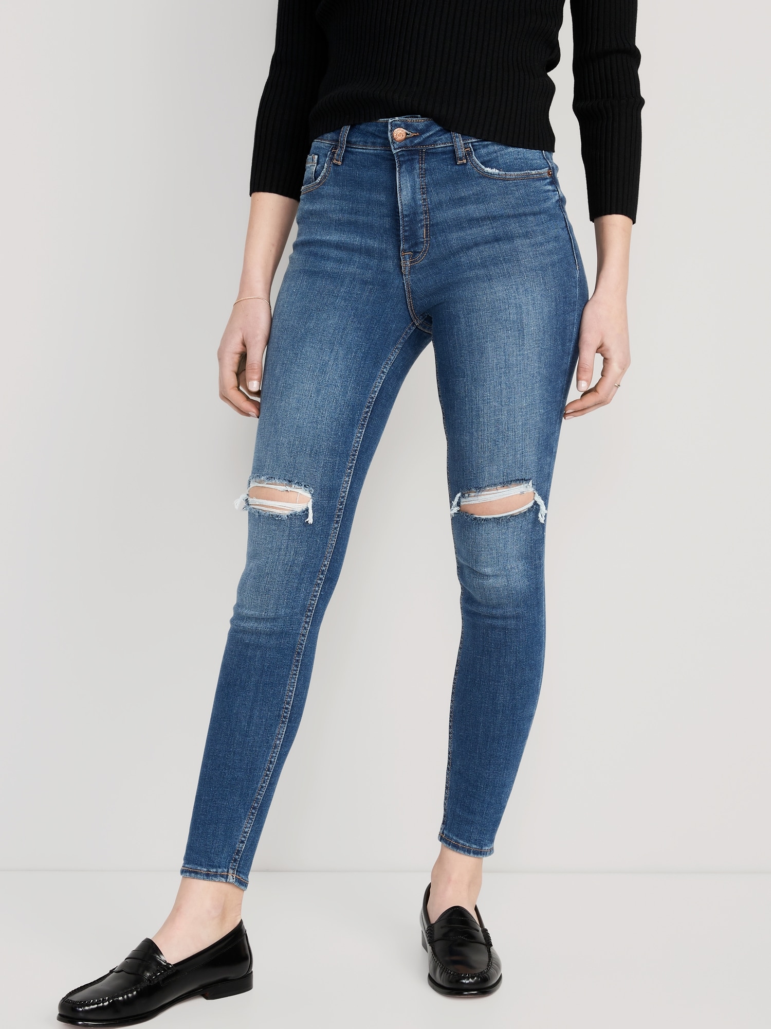 tobacco bouquet go sightseeing High-Waisted Rockstar Super-Skinny Ripped Jeans for Women | Old Navy