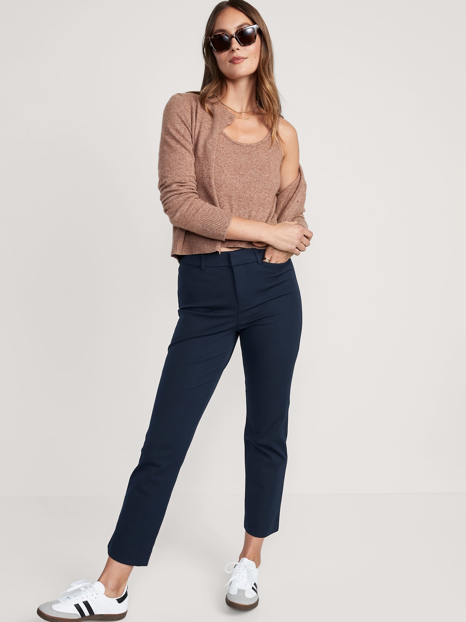 High-Waisted Pixie Straight Ankle Pants | Old Navy