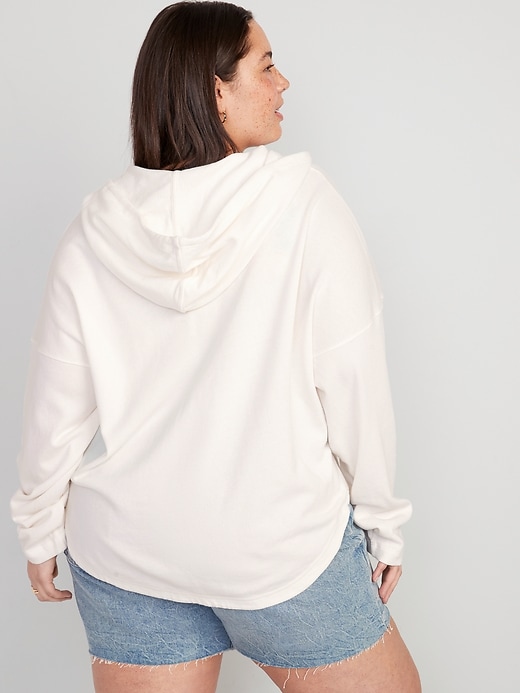 Image number 7 showing, Slouchy French-Terry Tunic Hoodie for Women
