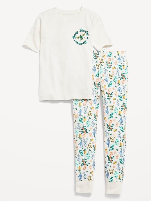 View large product image 1 of 3. Matching Gender-Neutral Snug-Fit Printed Pajama Set for Kids