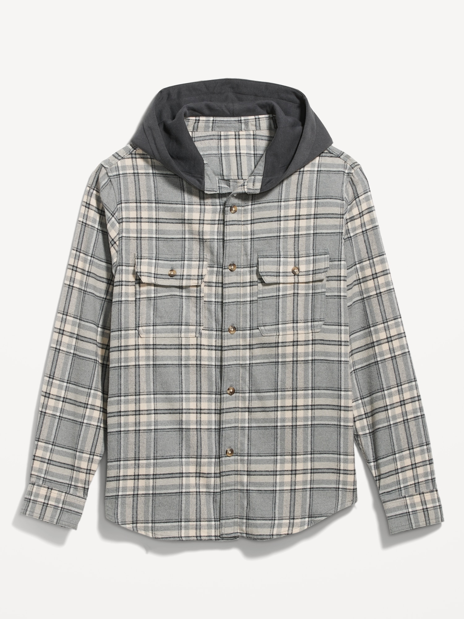 Lavnis Men's Plaid Hooded Shirts Casual Long Sleeve Lightweight Shirt  Jackets
