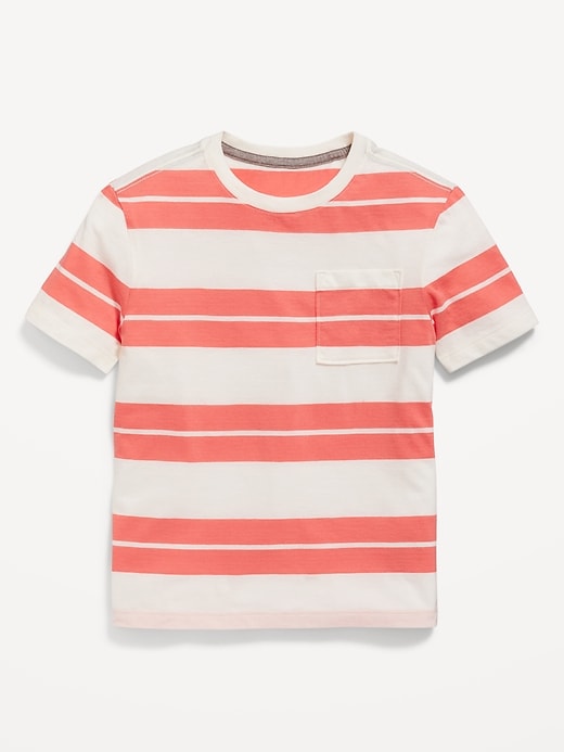 View large product image 1 of 1. Softest Short-Sleeve Striped Pocket T-Shirt for Boys