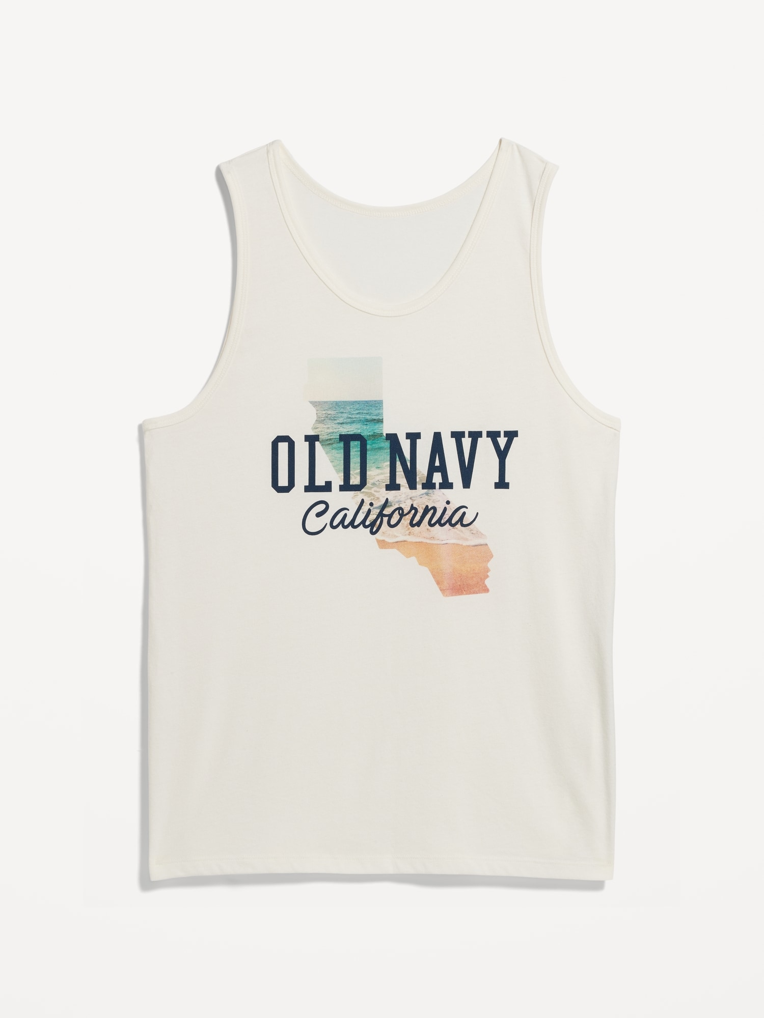 Old Navy Soft-Washed Logo Tank Top for Men white. 1