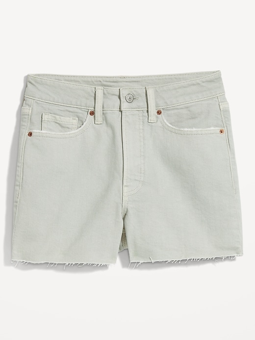 Image number 4 showing, High-Waisted OG Straight Pop-Color Jean Cut-Off Shorts -- 3-inch inseam