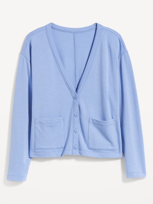 Image number 4 showing, Oversized Fleece Button-Down Cardigan Robe
