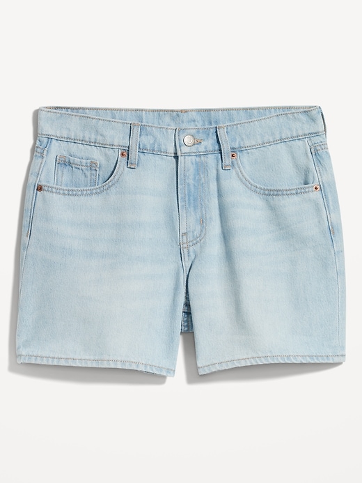 Image number 4 showing, Mid-Rise Baggy A-Line Jean Shorts -- 5-inch inseam