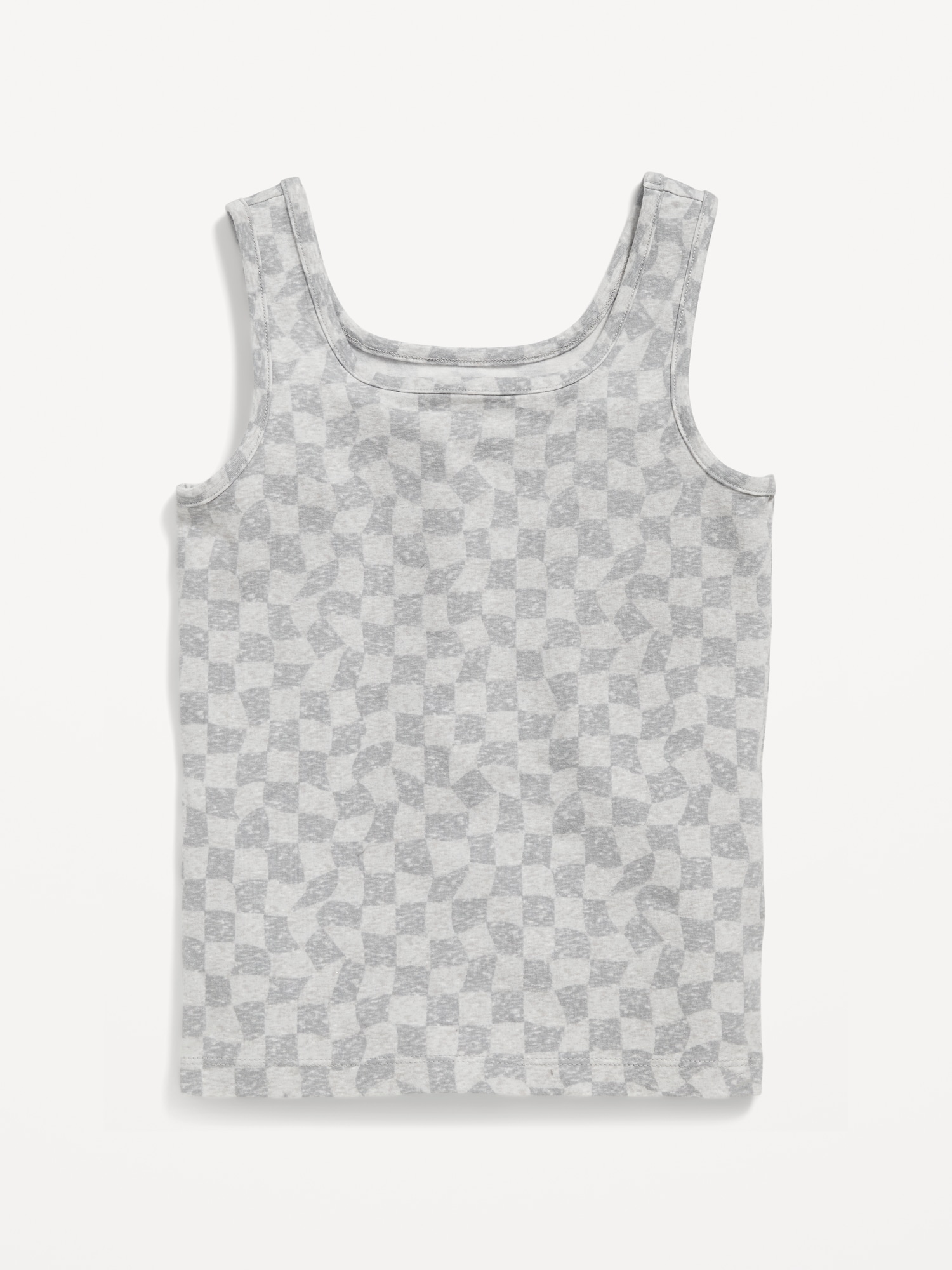 Old Navy Printed Fitted Tank Top for Girls gray. 1
