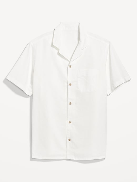 Image number 4 showing, Short-Sleeve Linen-Blend Camp Shirt