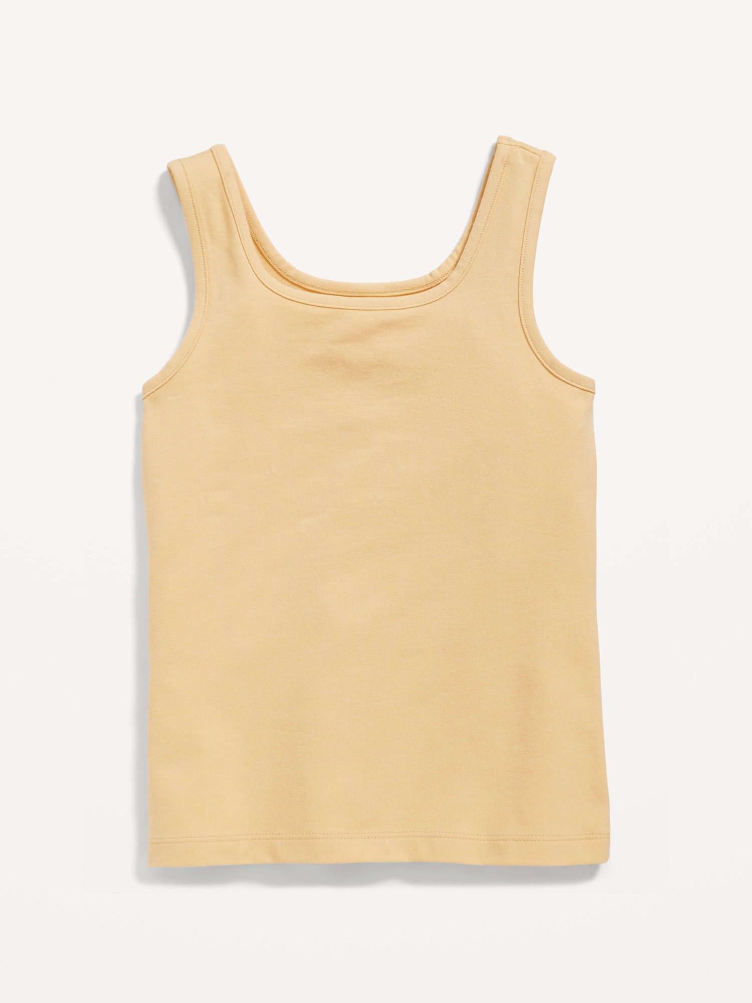Old Navy Solid Fitted Tank Top for Girls beige. 1