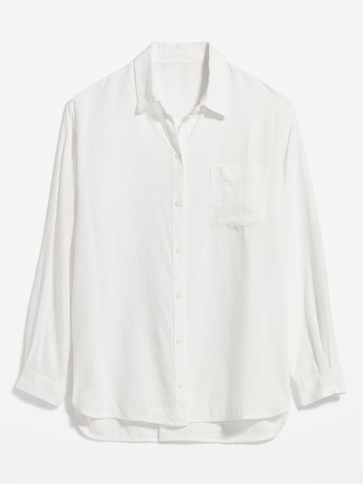 Image number 4 showing, Linen-Blend Boyfriend Shirt