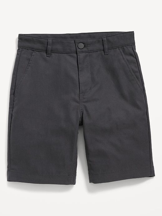 View large product image 1 of 1. Knee Length Straight Tech Twill Uniform Shorts for Boys