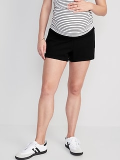 Maternity Foldover-Waist Shorts -- 3-inch inseam