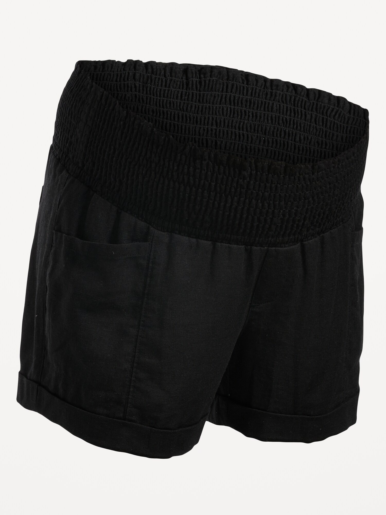 Old Navy Maternity Rollover-Waist Linen Blend Shorts -- 3.5-inch