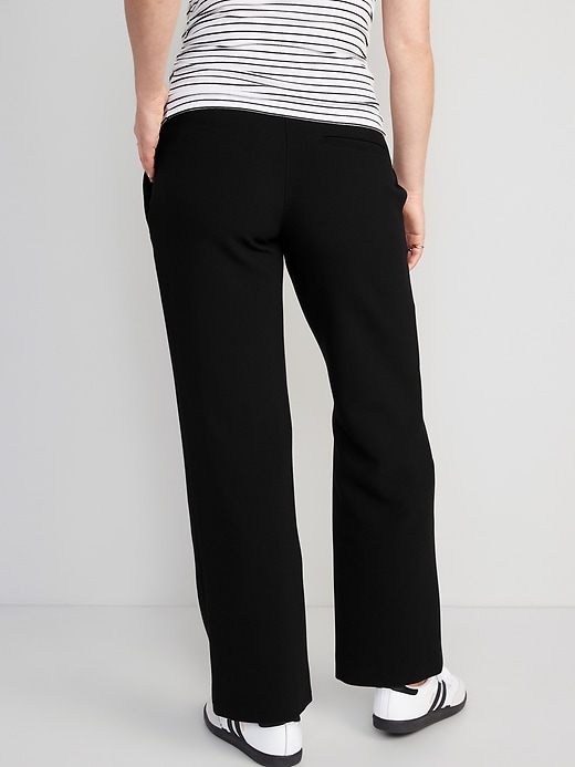 Image number 2 showing, Maternity Full-Panel Textured Taylor Wide-Leg Trouser Suit Pants