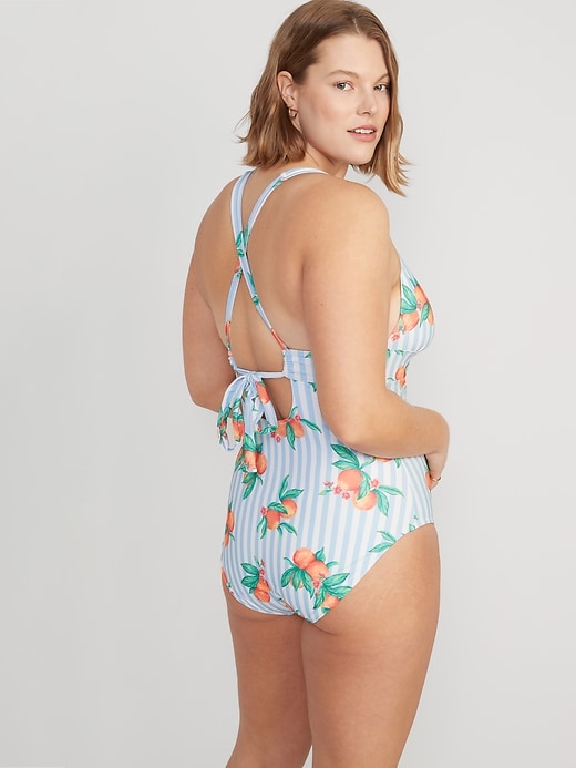 Image number 6 showing, Matching V-Neck One-Piece Swimsuit