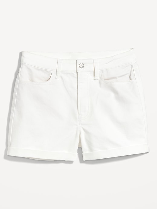 Image number 4 showing, High-Waisted Wow White-Wash Straight Jean Shorts -- 3-inch inseam