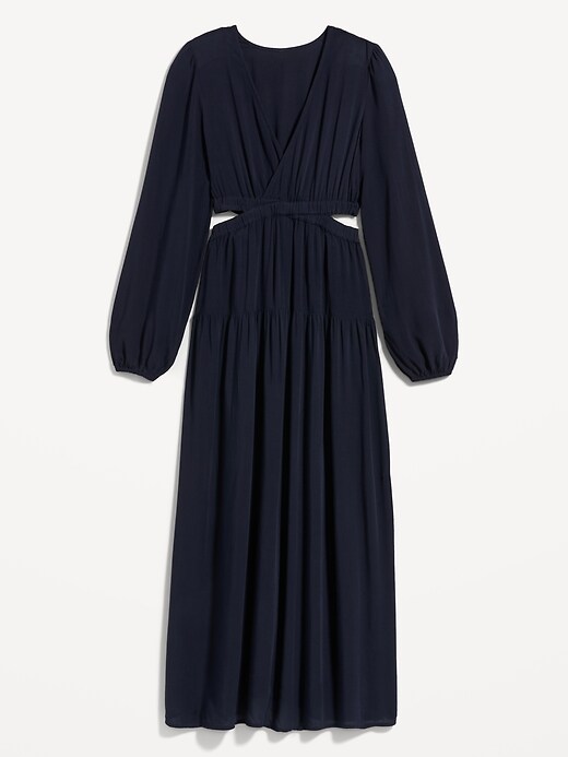 old navy side cut out dress Waist-Defined Crepe Side-Cutout Maxi Dress