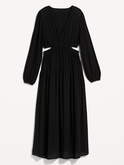 Image number 4 showing, Waist-Defined Crepe Side-Cutout Maxi Dress