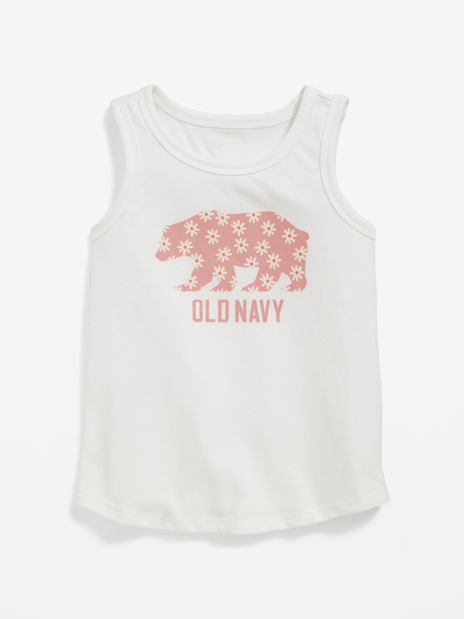 Old Navy Unisex Logo-Graphic Tank Top for Toddler white. 1