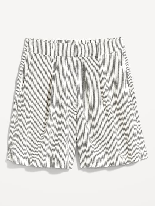 Image number 4 showing, Extra High-Waisted Linen-Blend Taylor Shorts -- 6-inch inseam
