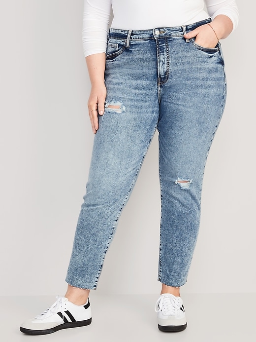 Image number 7 showing, High-Waisted OG Straight Cut-Off Ankle Jeans