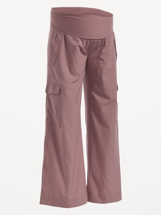 View large product image 2 of 2. Maternity Rollover-Waist StretchTech Cargo Pants