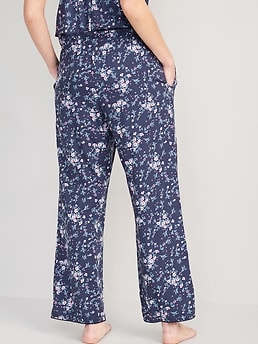 Wide Leg Pants for Women Work Gibobby Women's Pajama Lounge Pants Floral  Striped Polka Dot Print Comfy Casual Stretch Palazzo Bottoms Pants Wide Leg  Navy at  Women's Clothing store