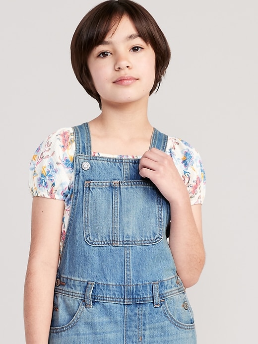 Non-Stretch Jean Cut-Off Shortalls for Girls | Old Navy