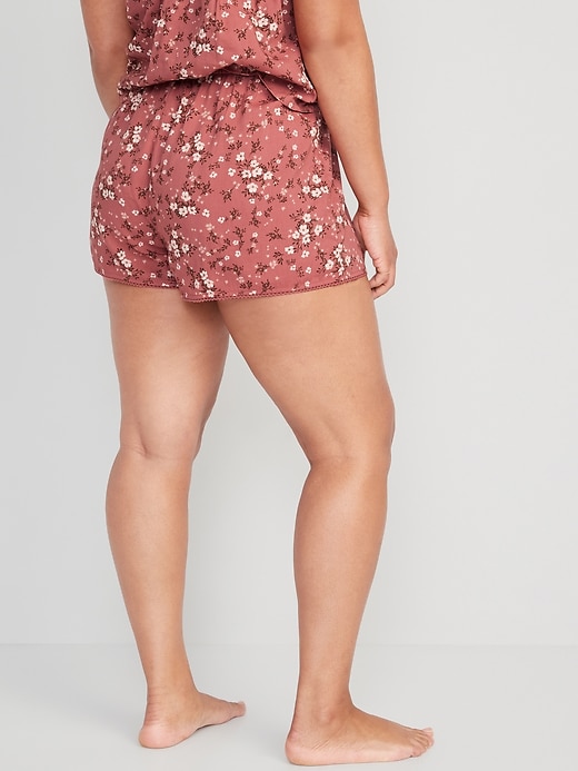 Image number 6 showing, High-Waisted Floral Pajama Shorts -- 3-inch inseam