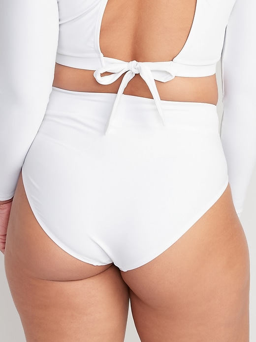 Image number 6 showing, Matching High-Waisted Cross-Front Bikini Swim Bottoms