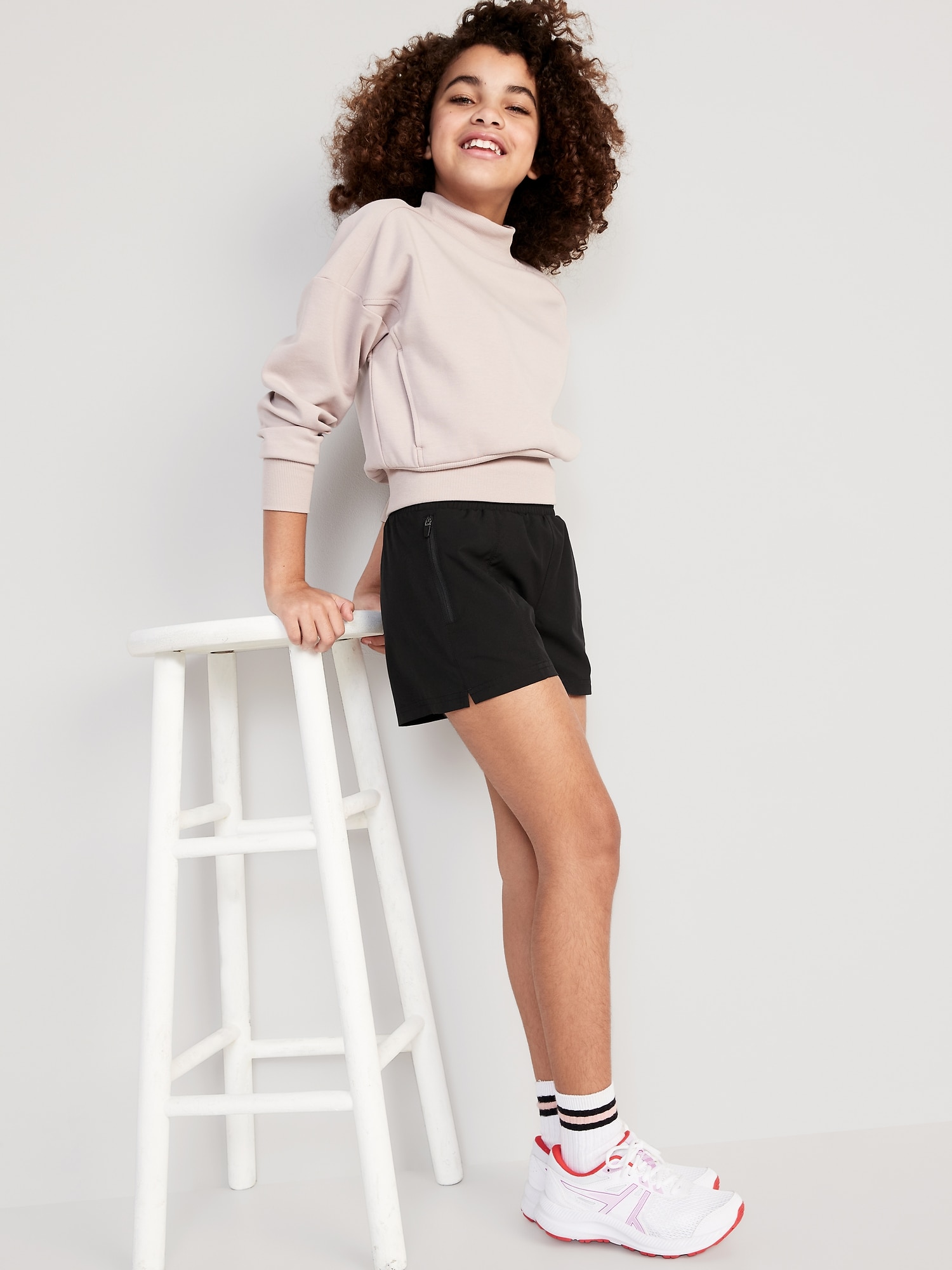 High-Waisted StretchTech Zip-Pocket Performance Shorts for Girls | Old Navy
